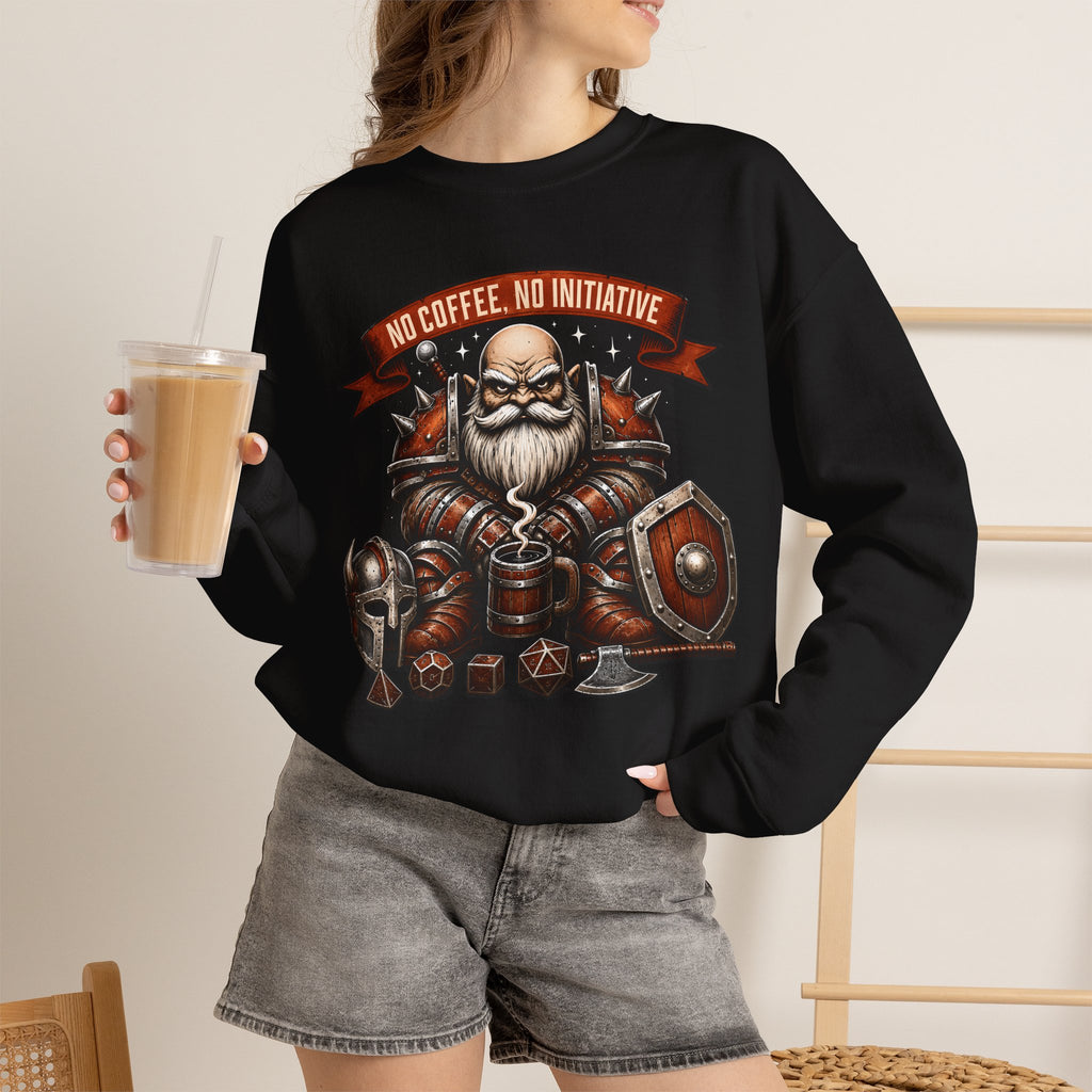 No Coffee, No Initiative | Fantasy RPG Sweatshirt