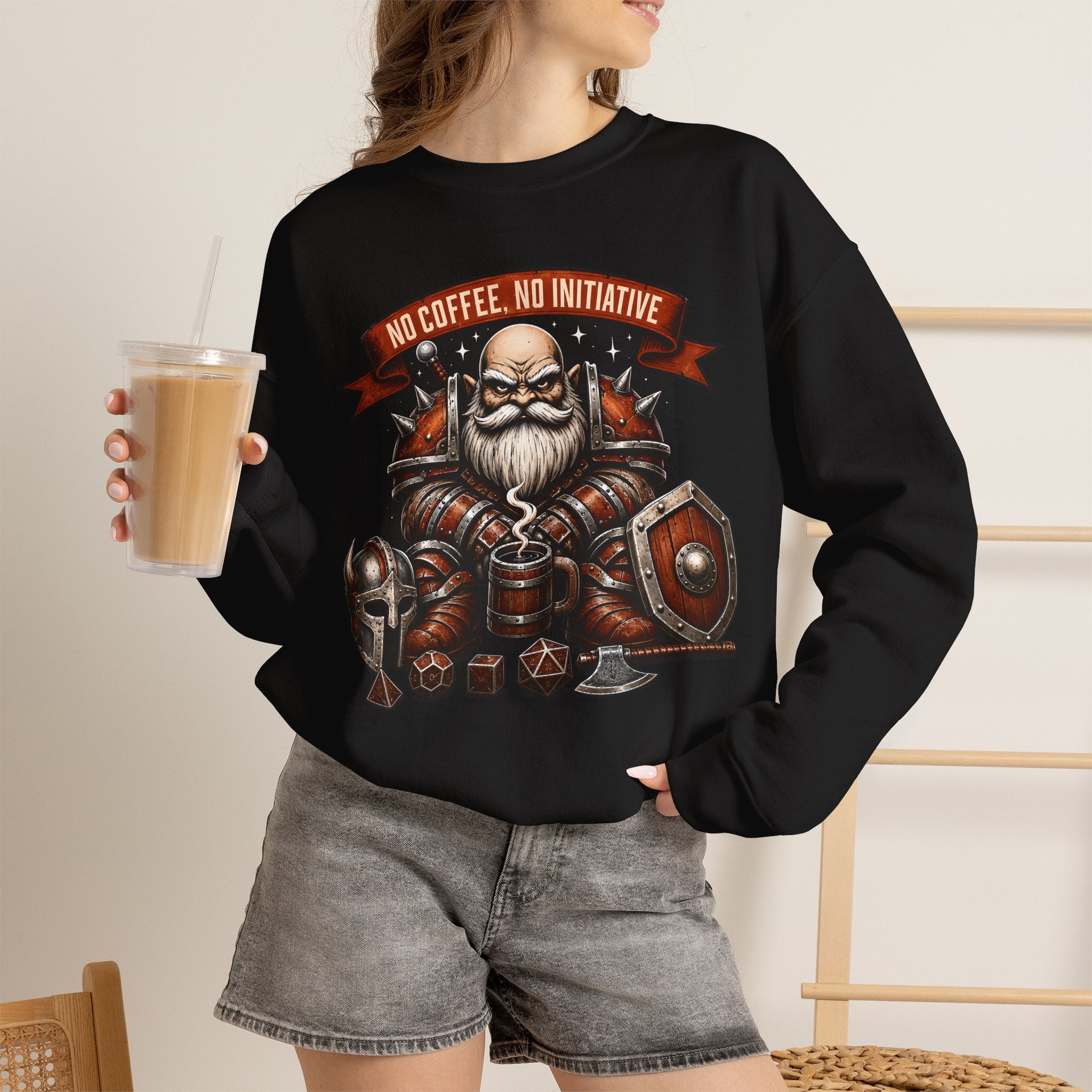 No Coffee, No Initiative | Fantasy RPG Sweatshirt