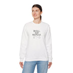 Roll. Sip. Repeat. | Tabletop RPG Coffee Sweatshirt | Dice & Coffee Lover Sweatshirt