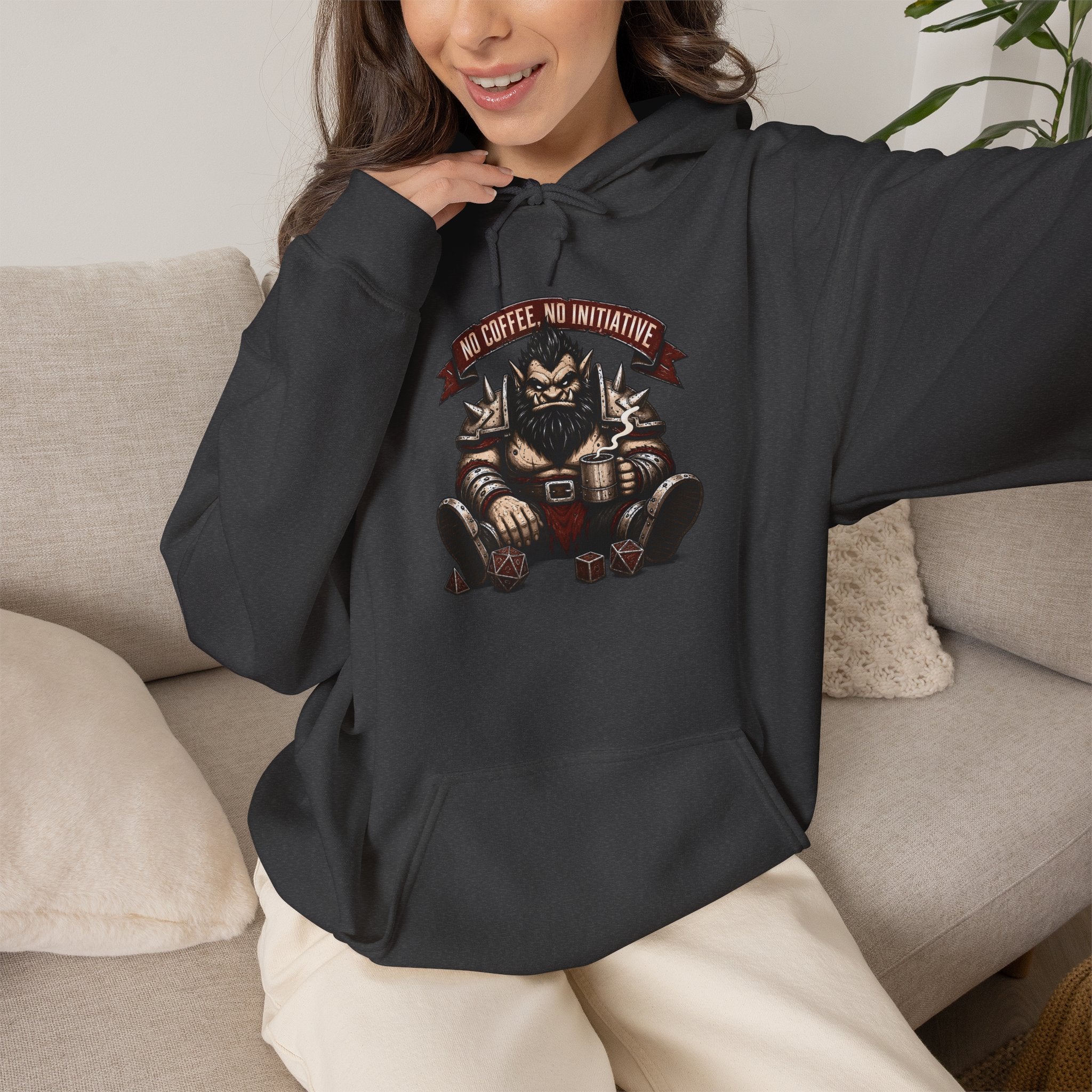 No Coffee, No Initiative | Fantasy RPG Hoodie