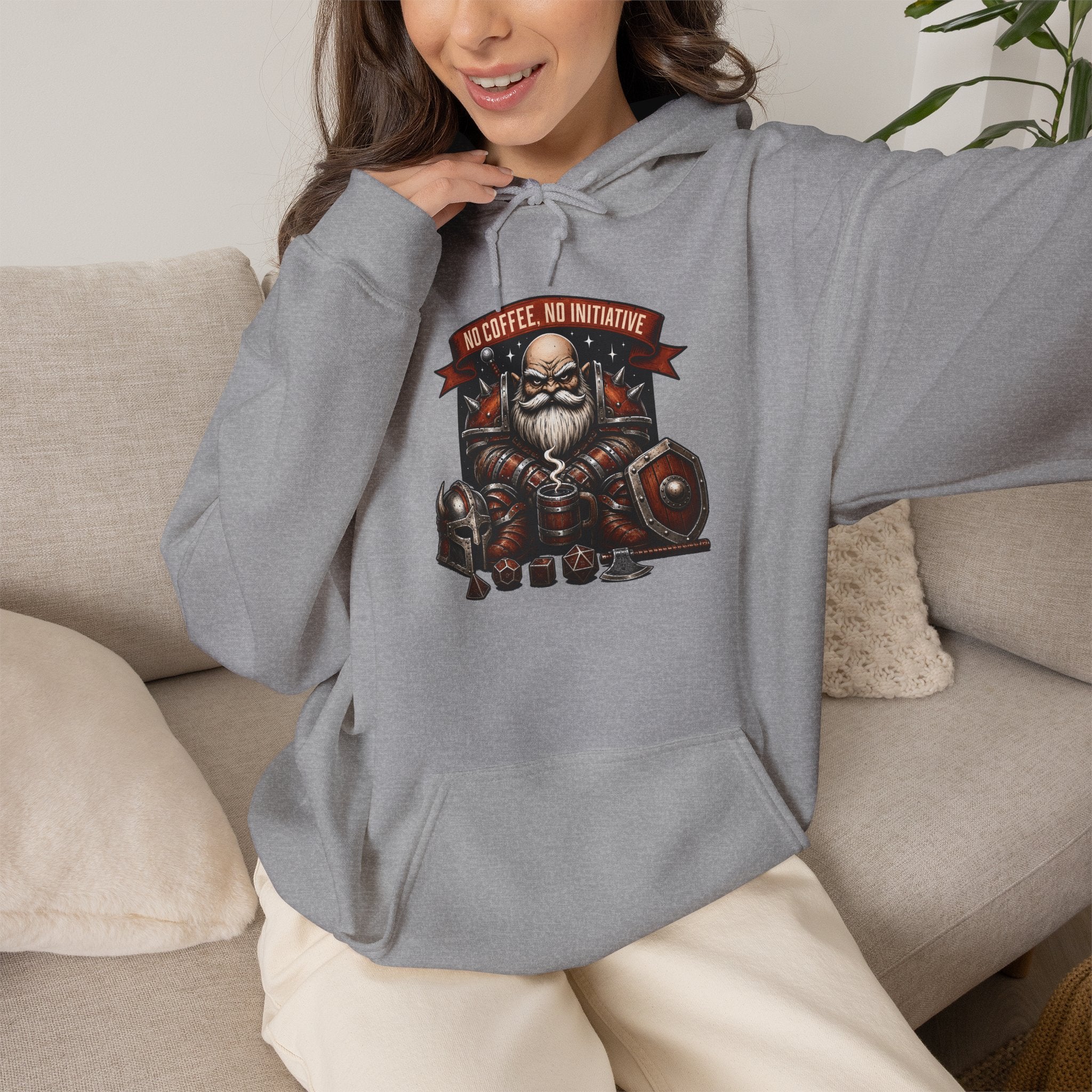 No Coffee, No Initiative | Fantasy RPG Hoodie