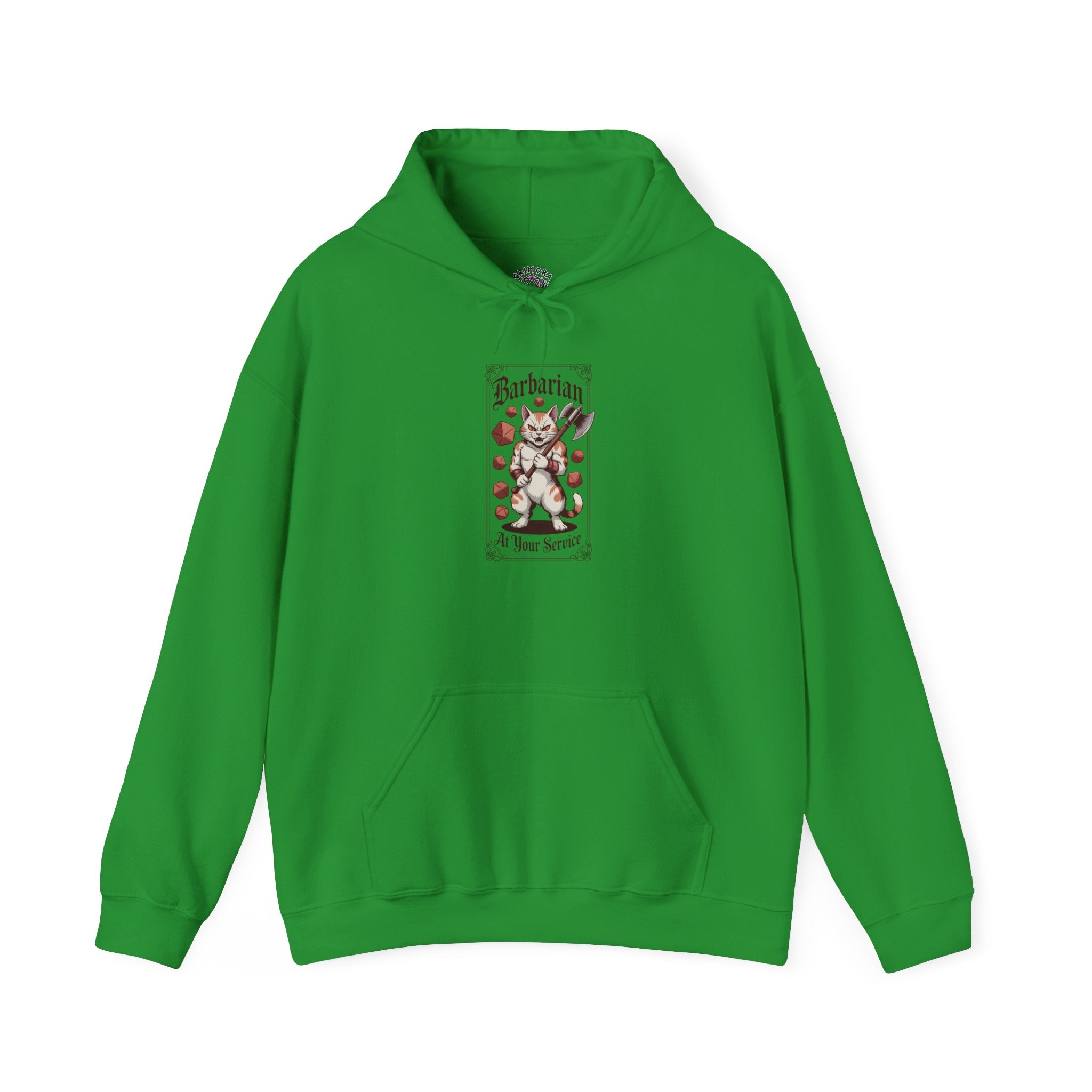 Barbarian Cat at Your Serivece D&D Hoodie | Cat Lover RPG Gift
