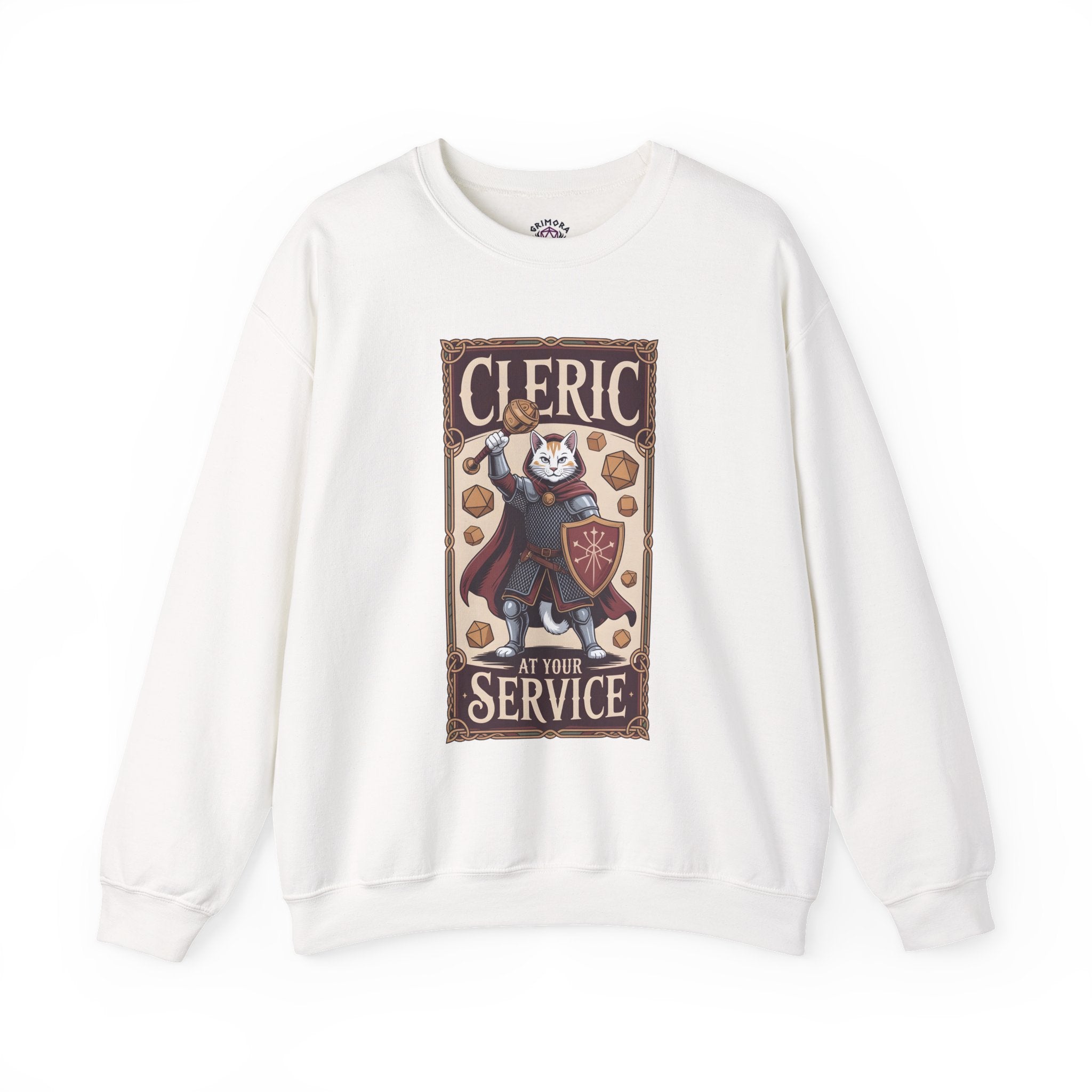Cleric Cat at Your Service D&D Sweatshirt | Cat Lover RPG Gift