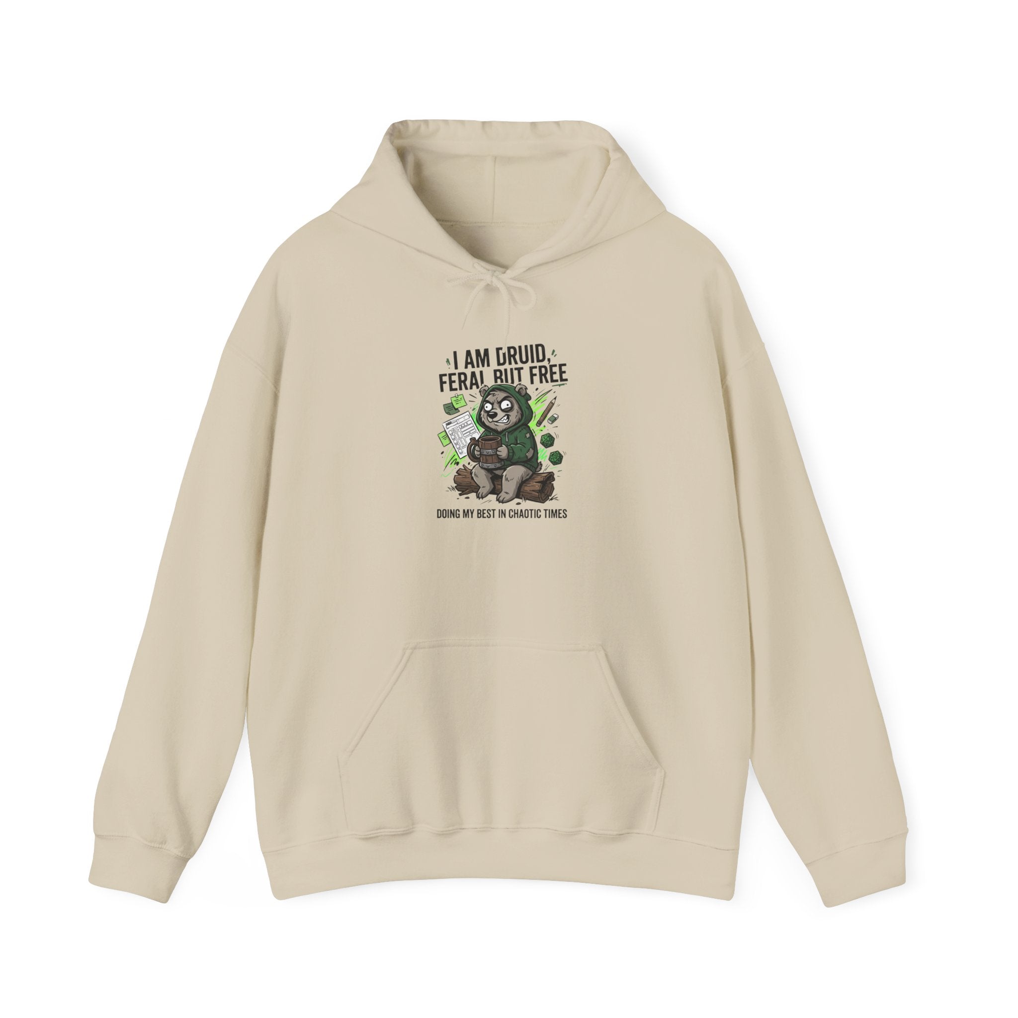 Feral But Free sloth hoodie | chaotic quirky humor, millennial burnout