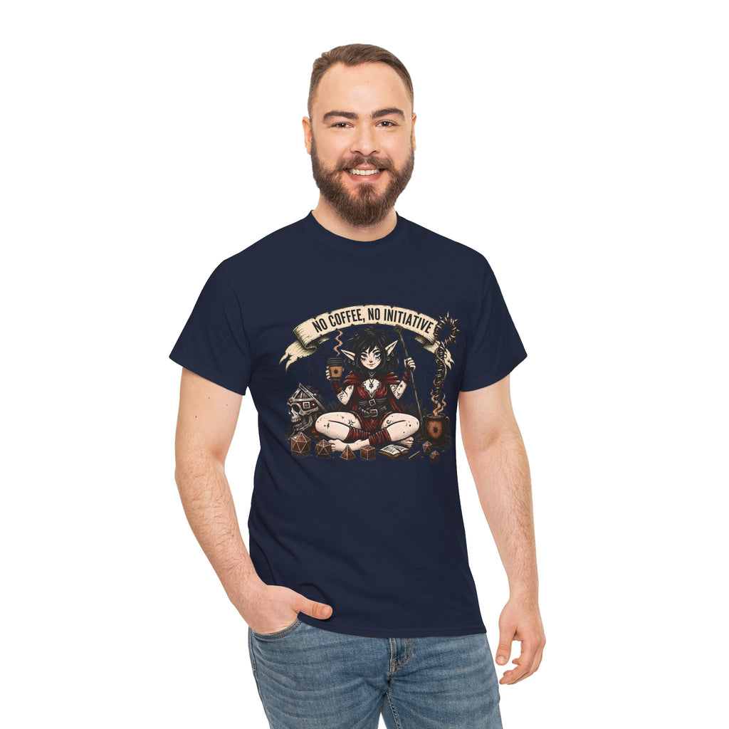 No Coffee, No Initiative | Fantasy RPG T-shirt
