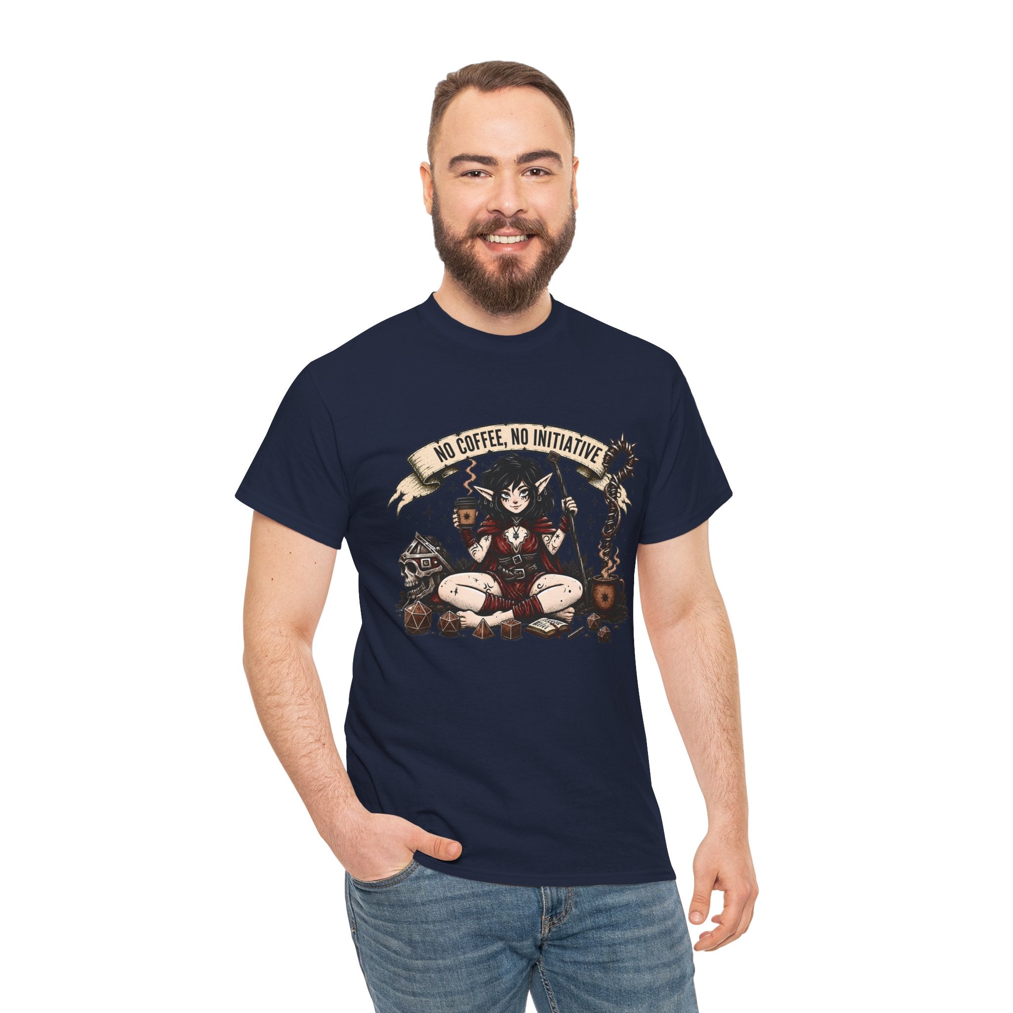 No Coffee, No Initiative | Fantasy RPG T-shirt