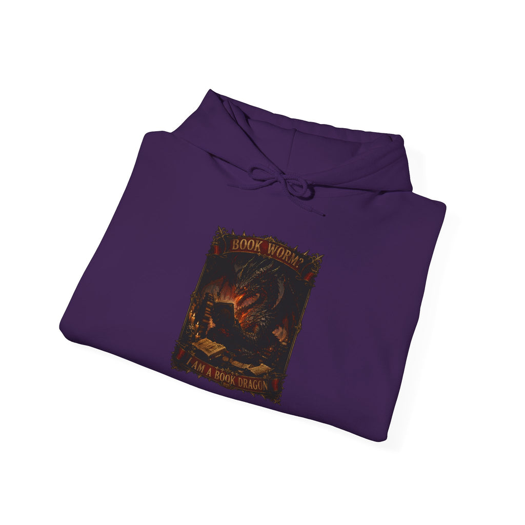 Book Worm? I Am a Book Dragon, Fantasy Reader Hoodie